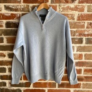 Hathaway Platinum Cashmere Silk Quarter Zip Sweater